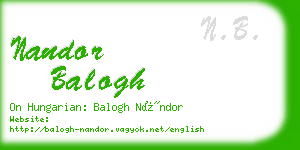 nandor balogh business card